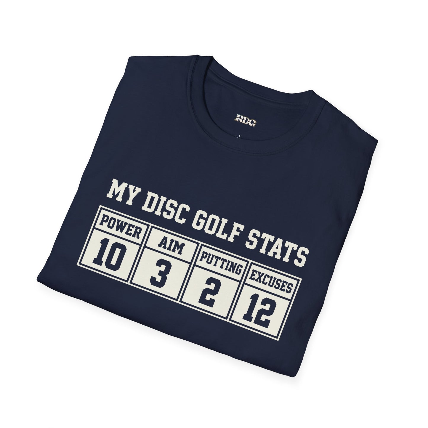 Disc golf shirt for casual players funny stats design