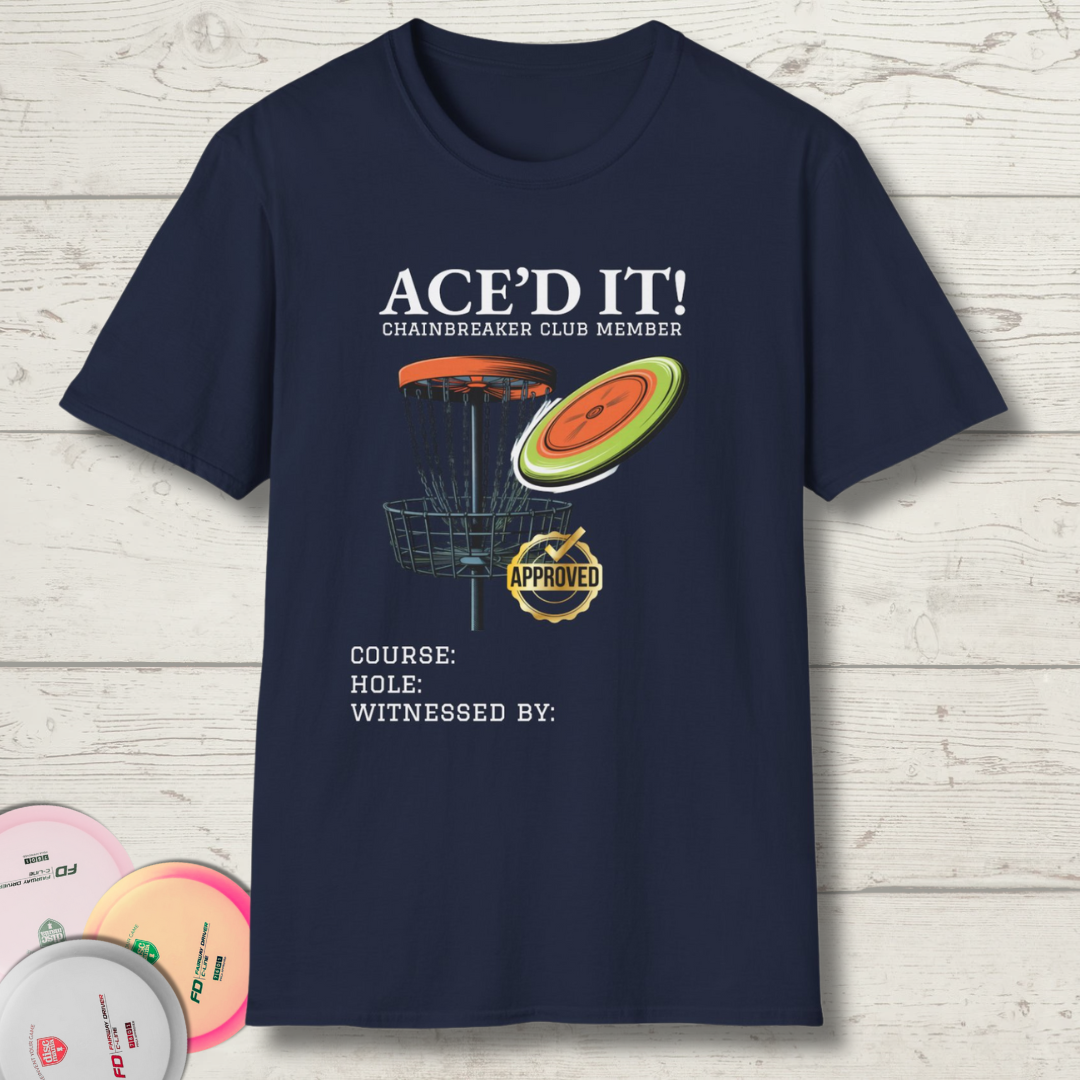 first ace shirt, disc golf ace tee, personalized ace shirt, frisbee hole in one shirt,