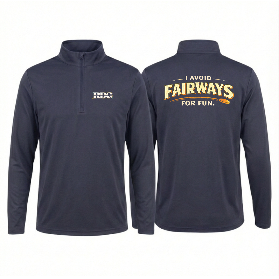 I Avoid Fairways – Disc Golf Quarter-Zip Pullover