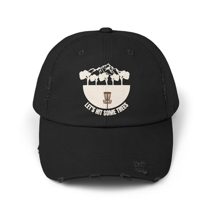 Disc golf tree cap. Black frisbee cap. let's hit trees disc golf player, disc golf tree hit, disc golf hat, frisbee hat.