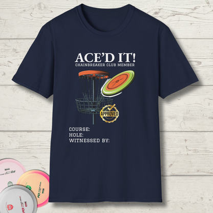 first ace shirt, disc golf ace tee, personalized ace shirt, frisbee hole in one shirt,