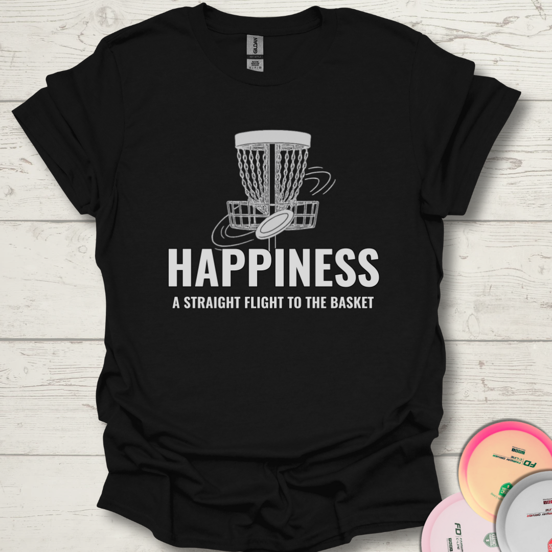 Funny feel-good disc golf shirt for players who love straight shots