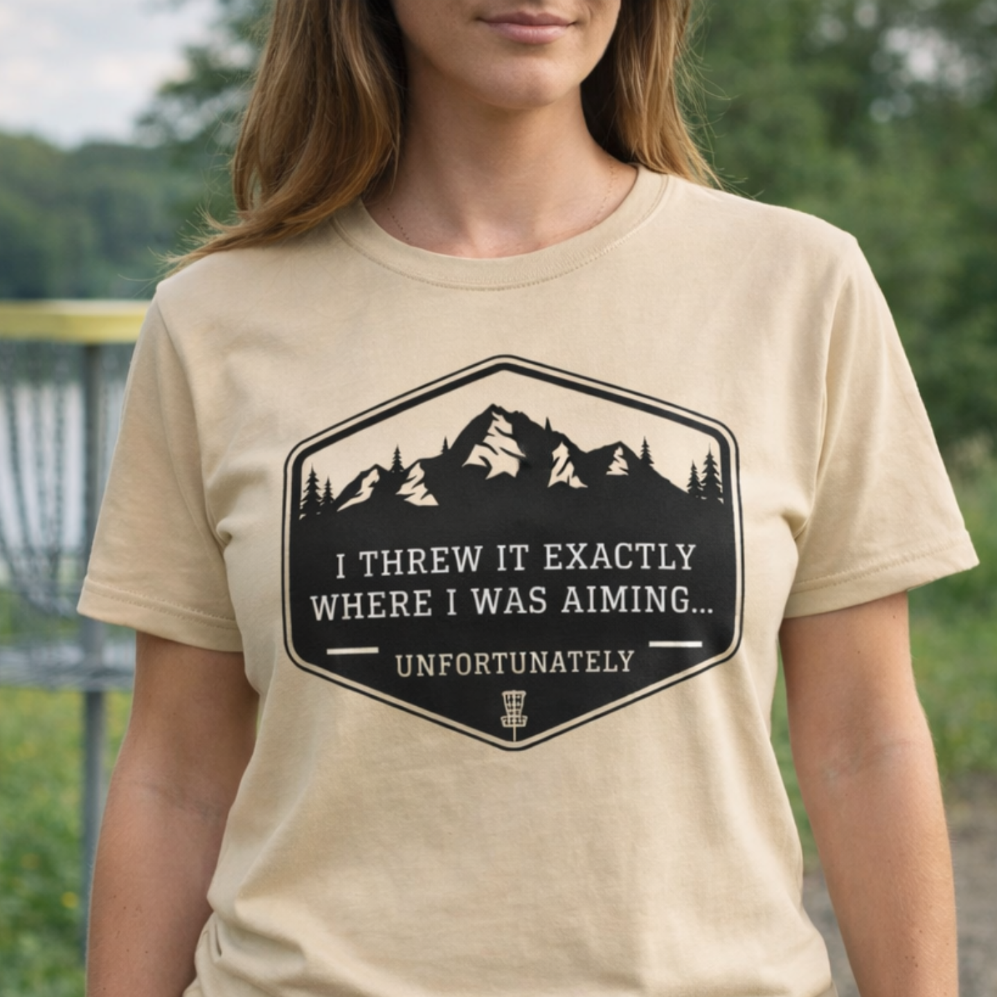 disc golf quote on a t-shirt. Unisex disc golf gear with funny quotes. Funny disc golf merch for men and women. 