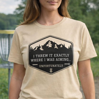 disc golf quote on a t-shirt. Unisex disc golf gear with funny quotes. Funny disc golf merch for men and women. 