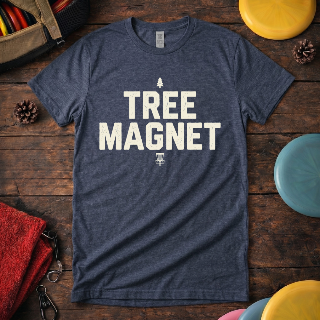 Tree Magnet funny disc golf shirt minimalist design