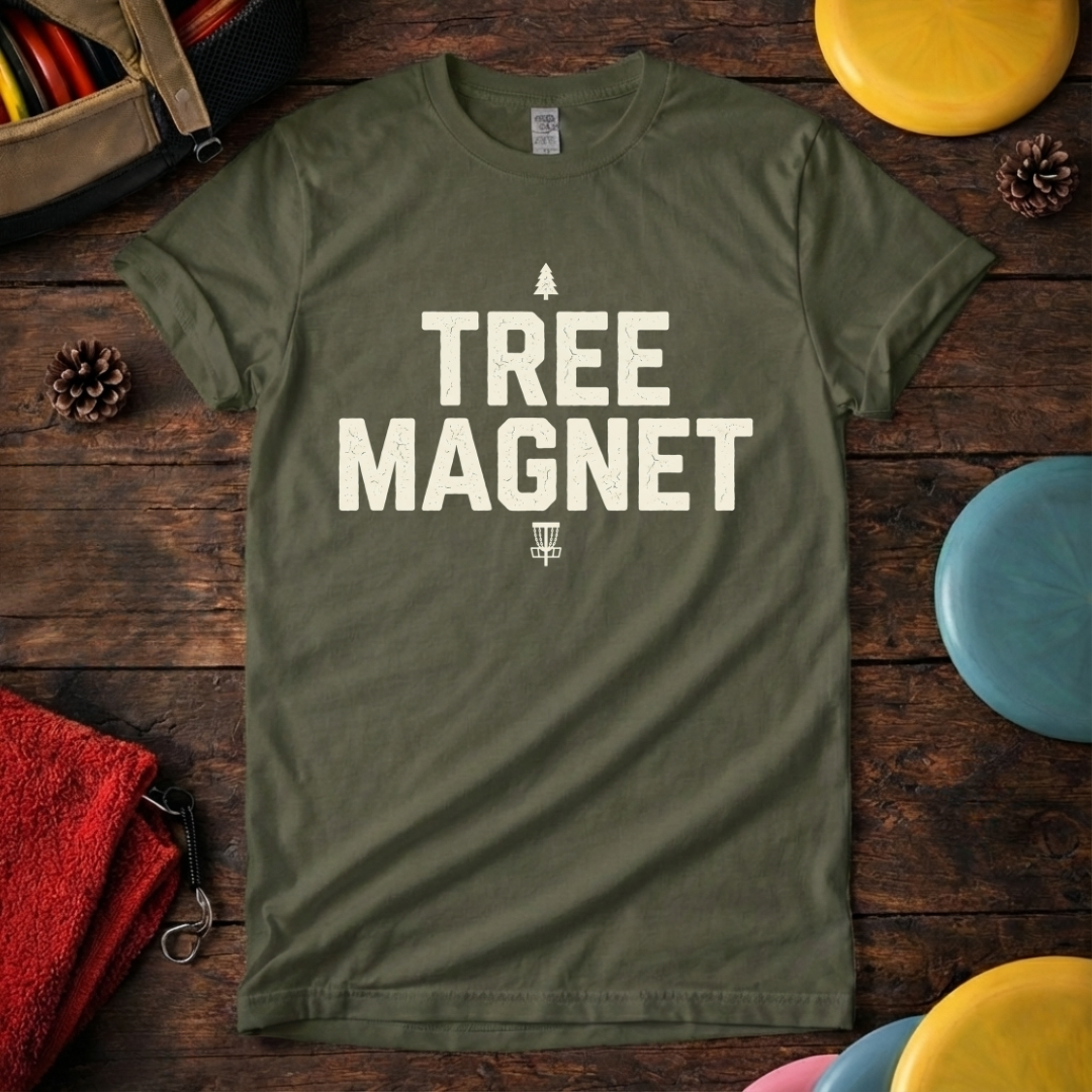 Funny disc golf t-shirt for players who hit trees